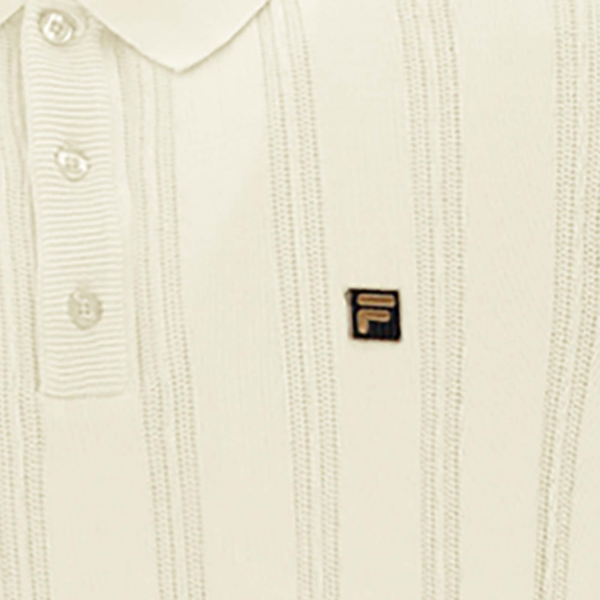 Fila Vintage Gold Kennedy Knit Polo Shirt - Egret