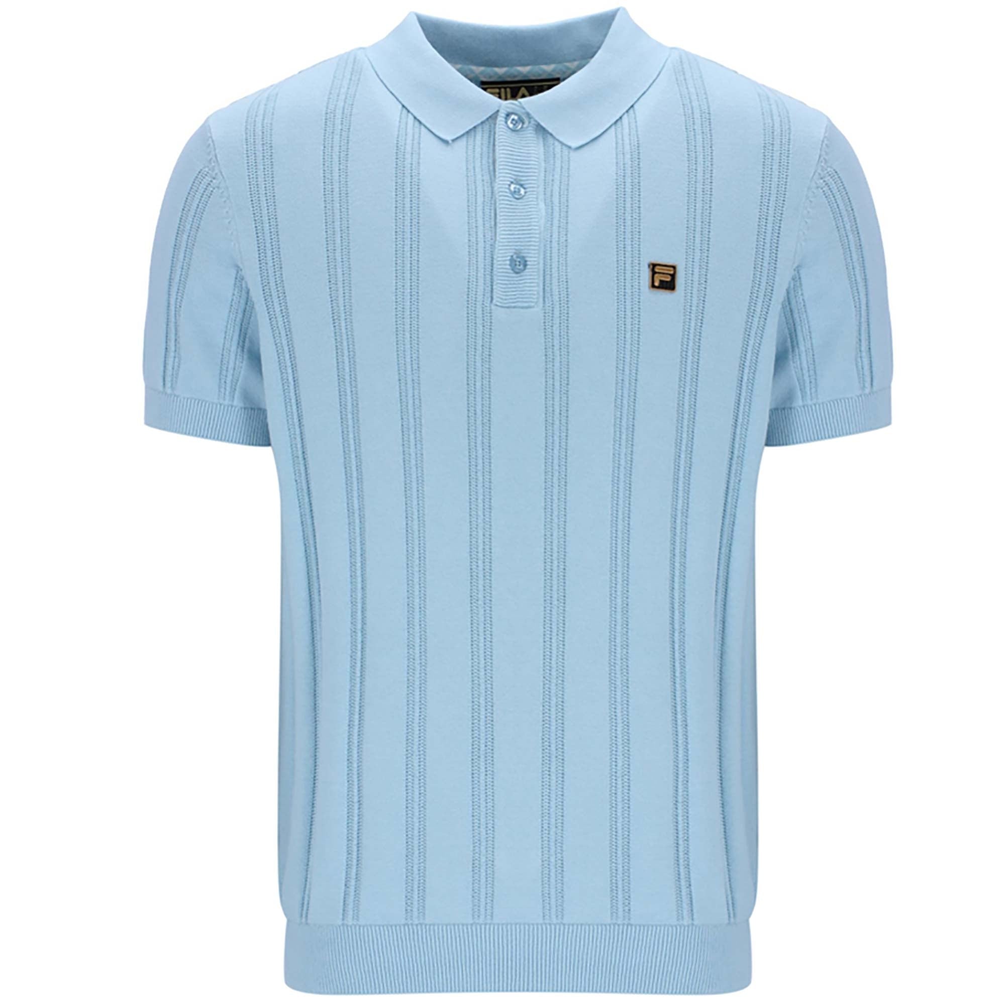 Fila Vintage Gold Kennedy Knit Polo Shirt - Summer Blue