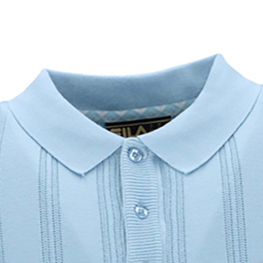 Fila Vintage Gold Kennedy Knit Polo Shirt - Summer Blue