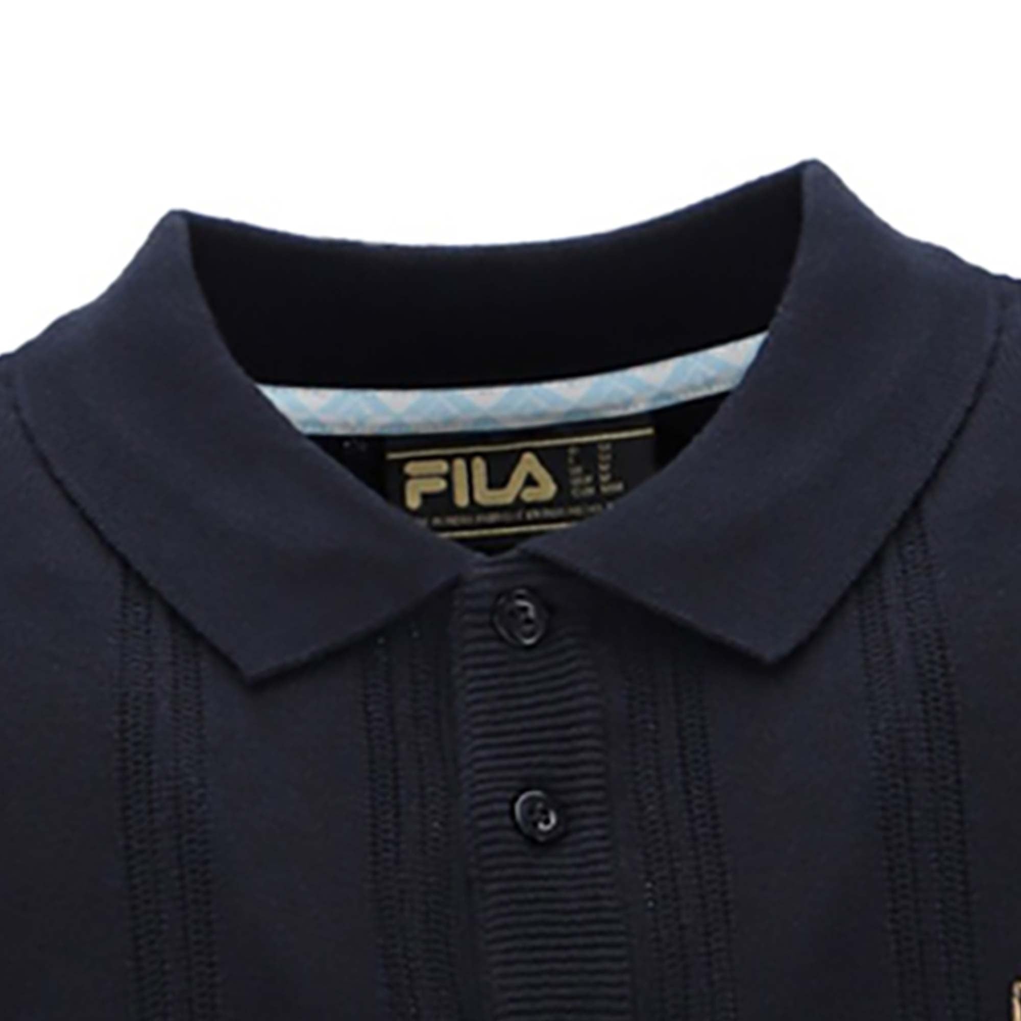 Fila Vintage Gold Kennedy Knit Polo Shirt - Black
