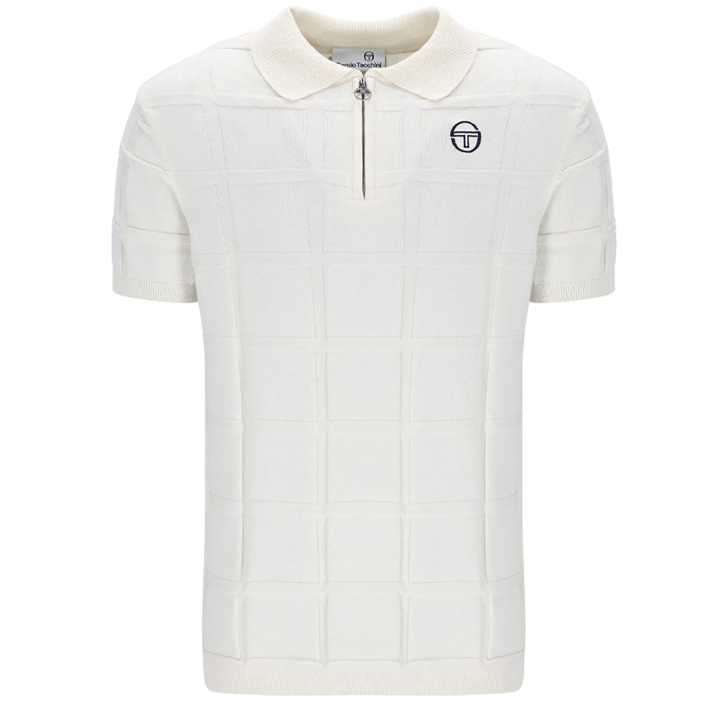 Sergio Tacchini Lorenzo 1/4 Zip Knit Polo Shirt - Gardenia