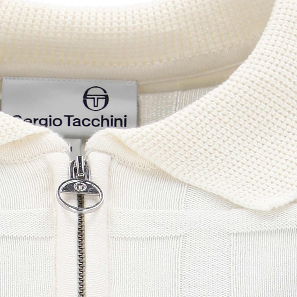 Sergio Tacchini Lorenzo 1/4 Zip Knit Polo Shirt - Gardenia