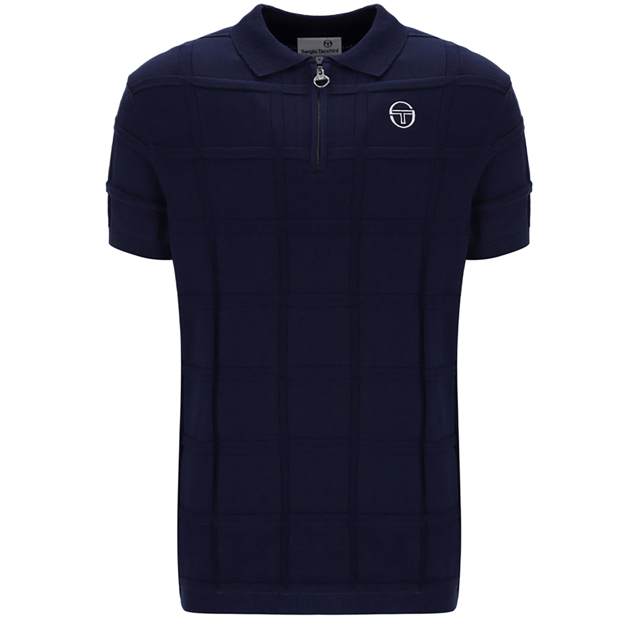 Sergio Tacchini Lorenzo 1/4 Zip Knit Polo Shirt - Maritime Blue