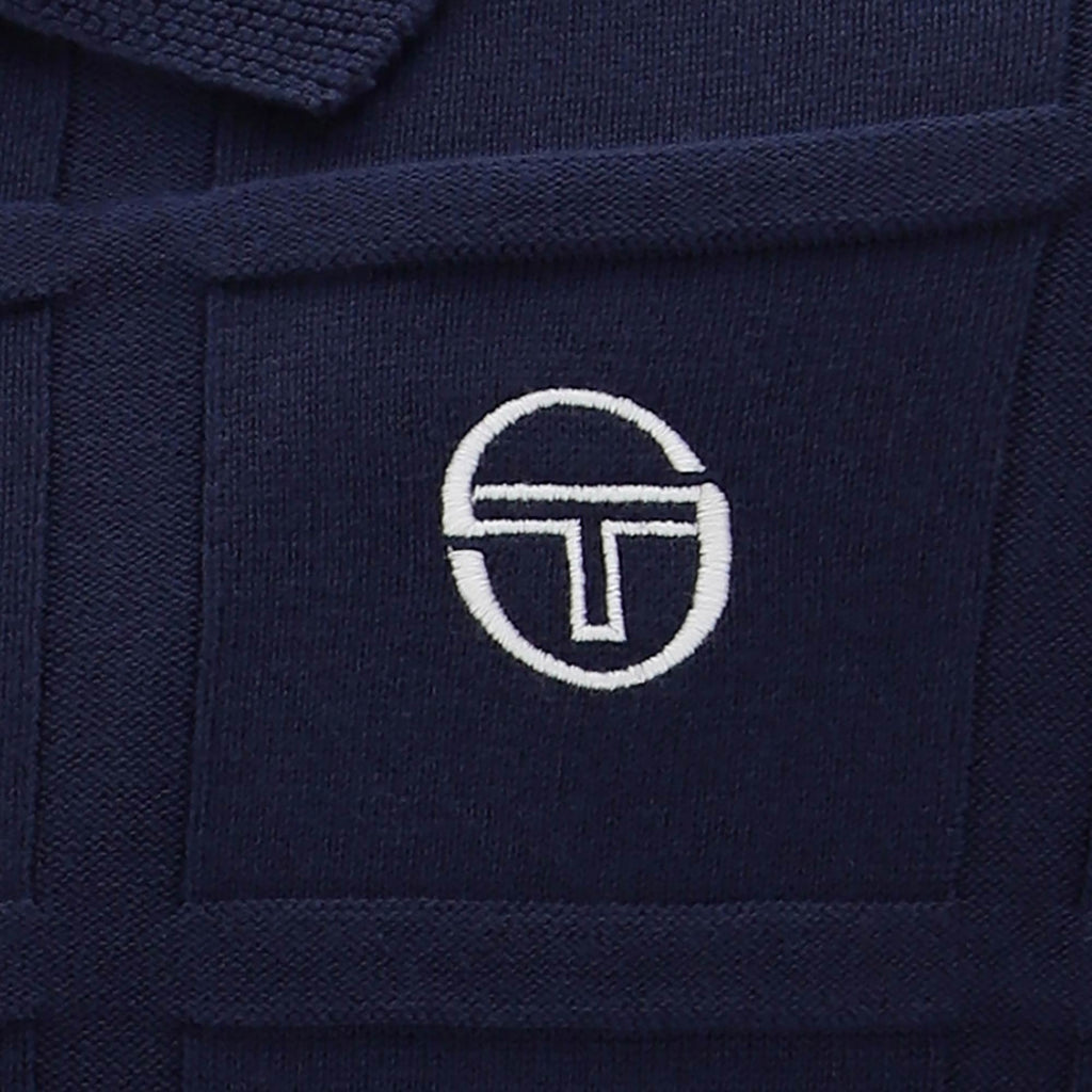 Sergio Tacchini Lorenzo 1/4 Zip Knit Polo Shirt - Maritime Blue