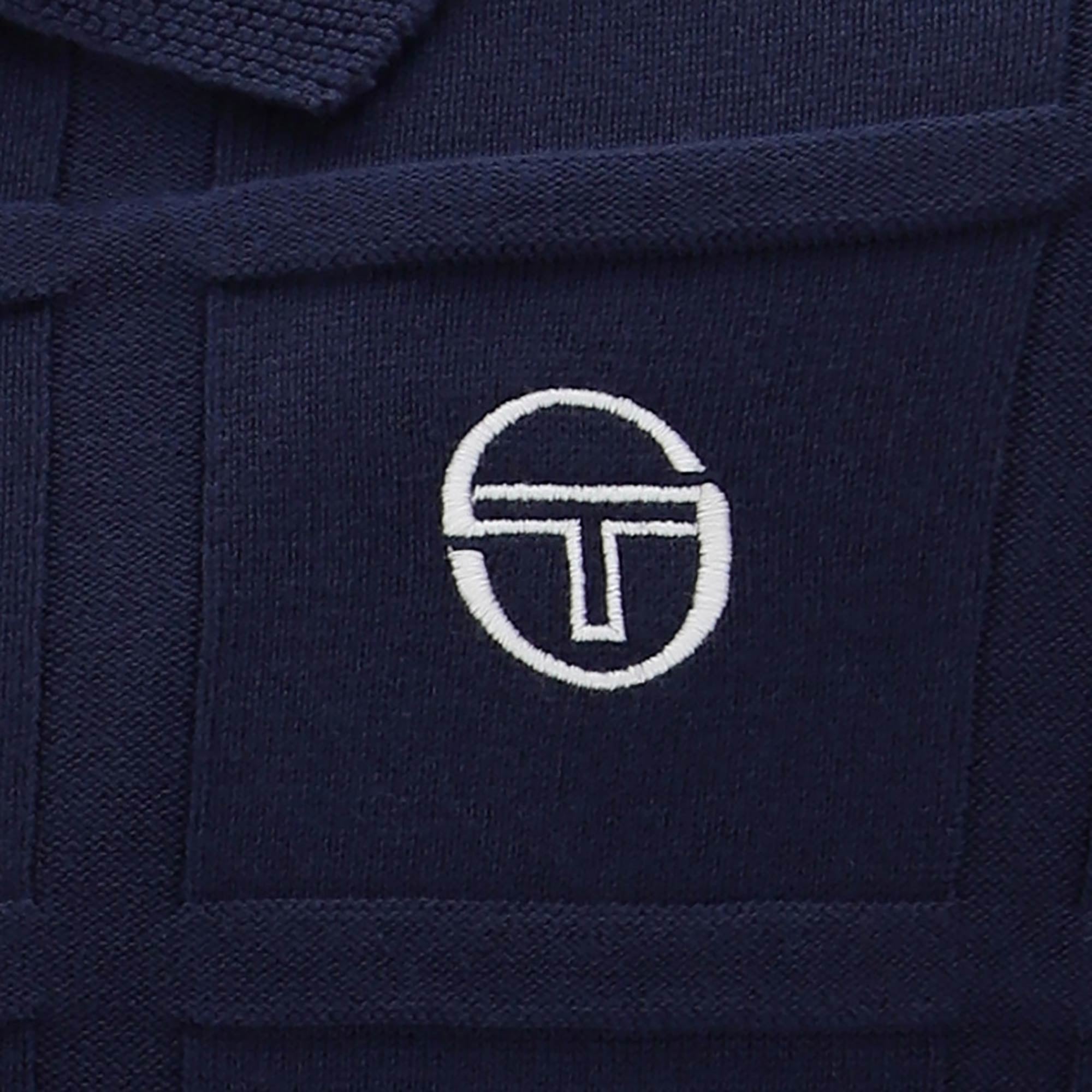 Sergio Tacchini Lorenzo 1/4 Zip Knit Polo Shirt - Maritime Blue