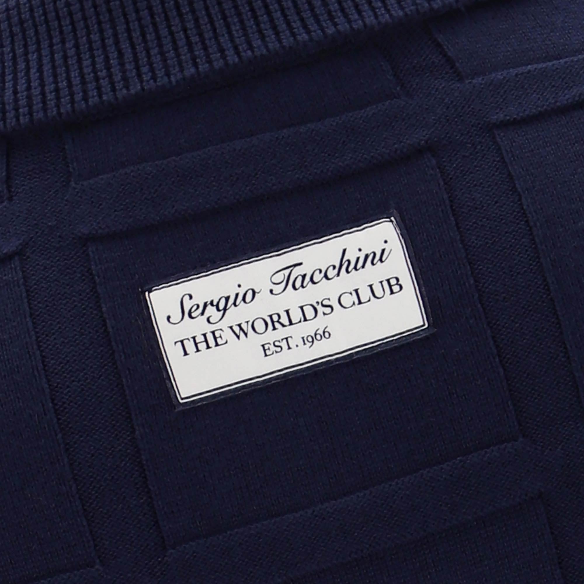 Sergio Tacchini Lorenzo 1/4 Zip Knit Polo Shirt - Maritime Blue