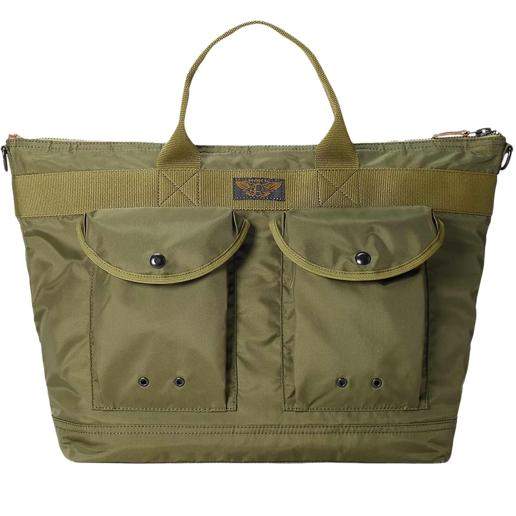 Nylon Utility Messenger Bag - Dark Olive