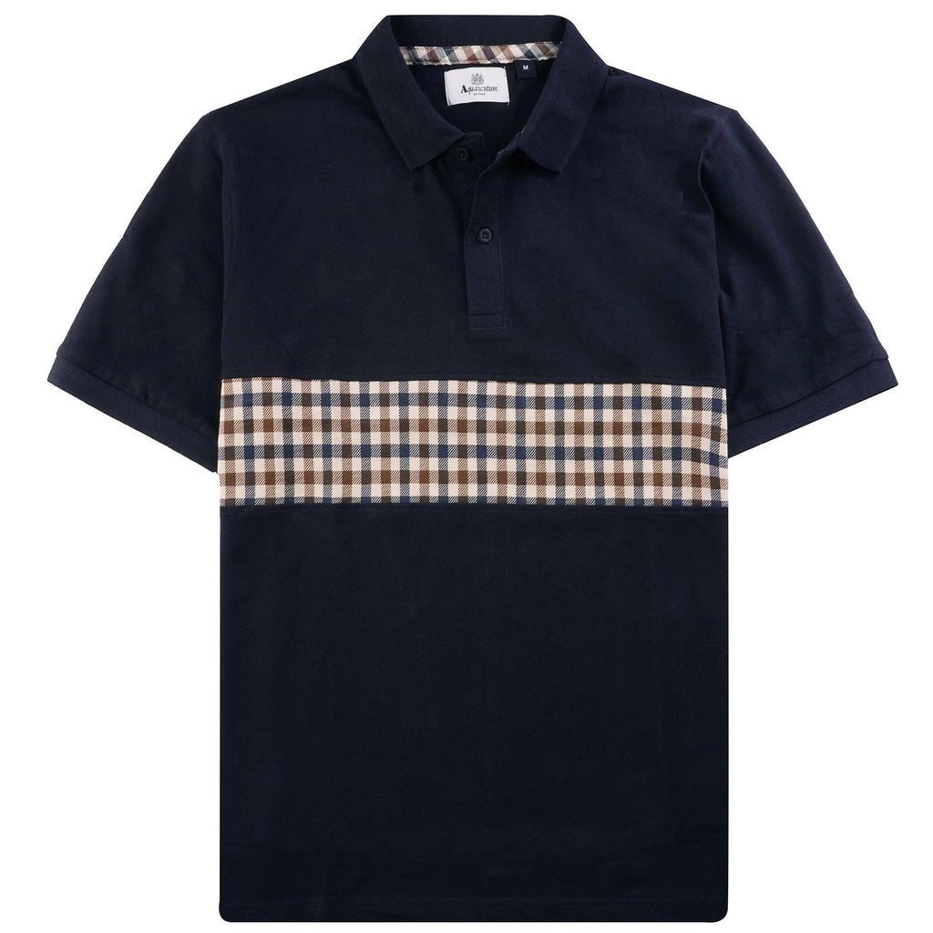 Aquascutum Iconic Insert Polo Shirt - Navy