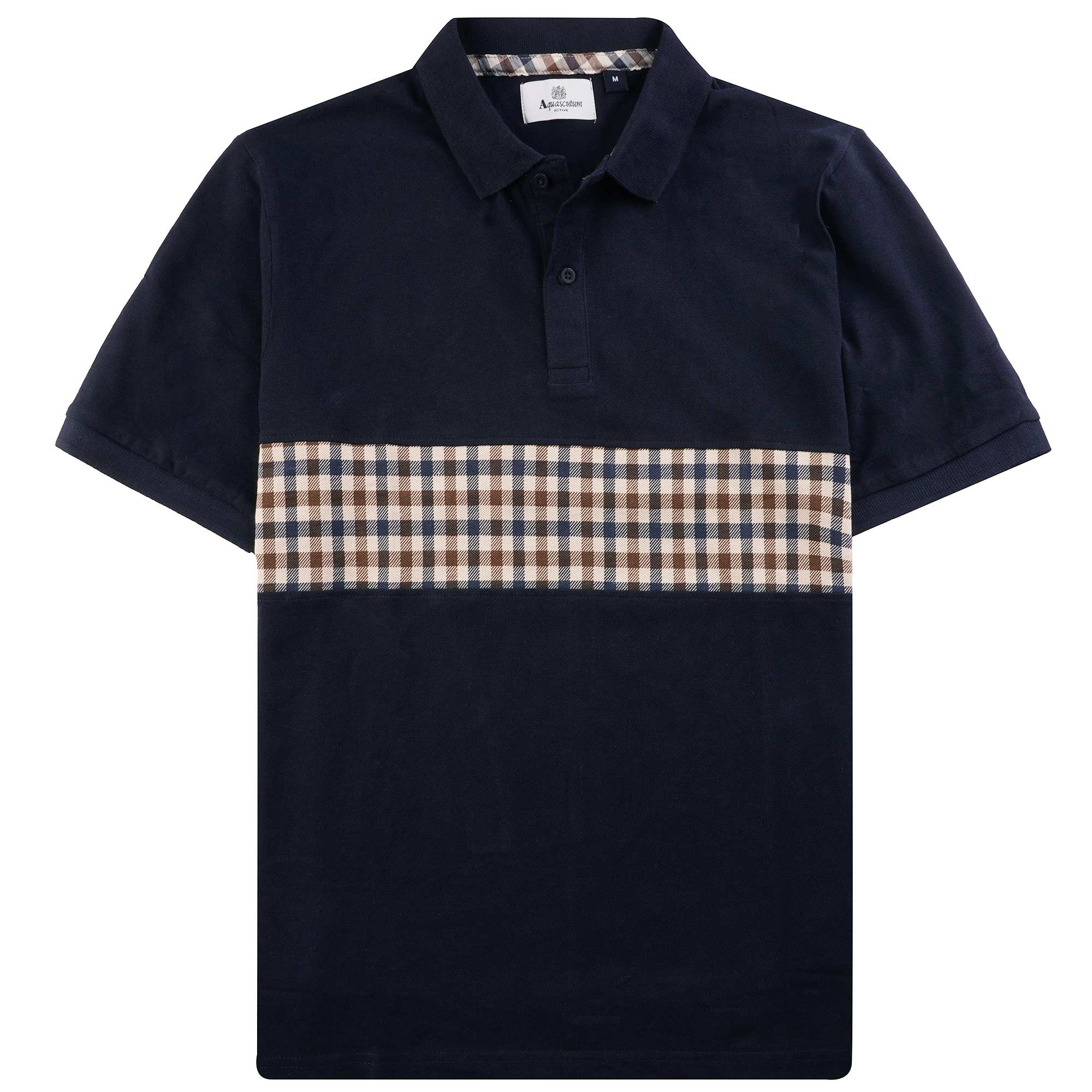 Aquascutum Iconic Insert Polo Shirt - Navy