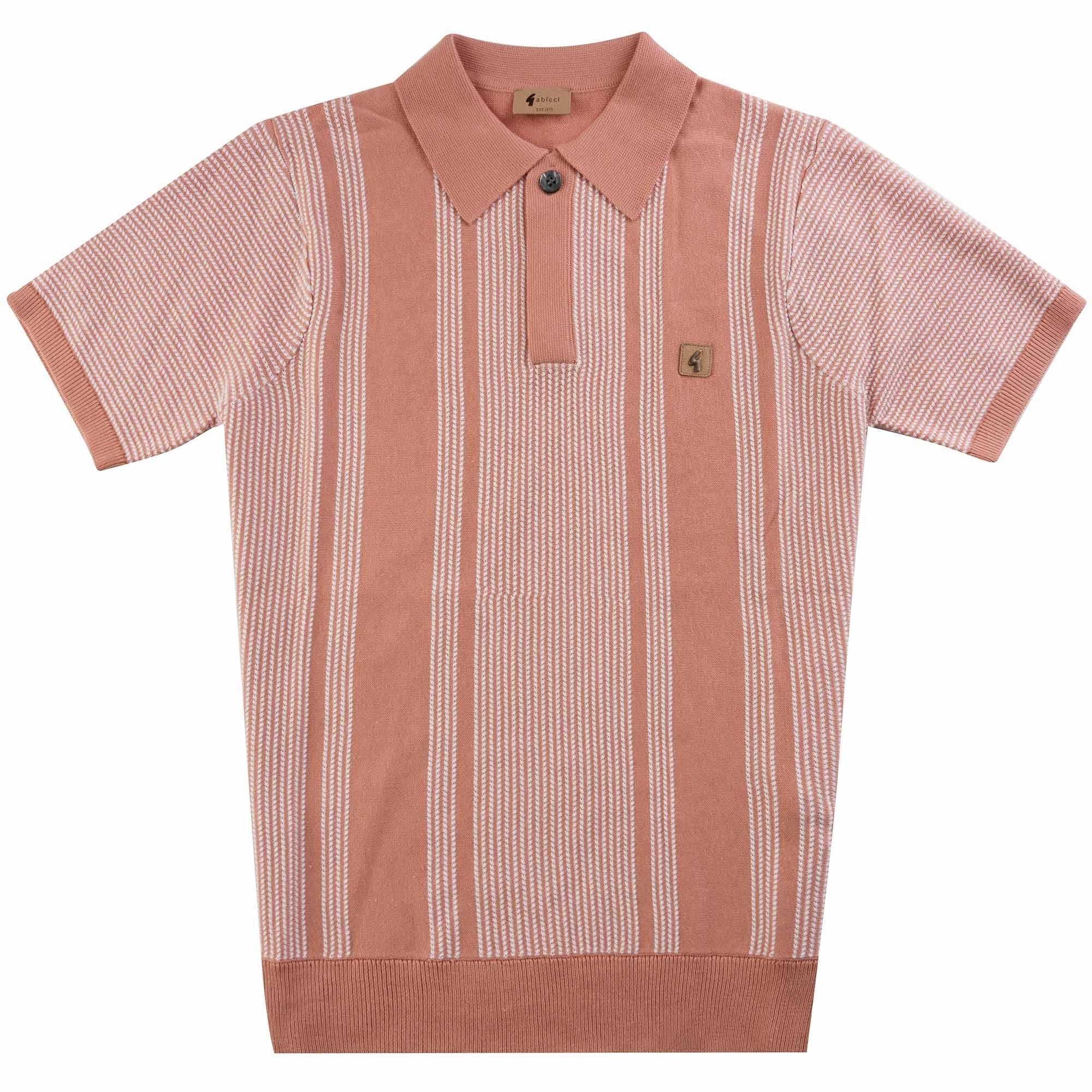 Gabicci Vintage Dante Knitted Polo Shirt - Peach