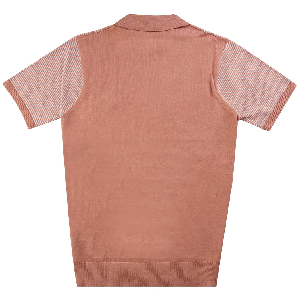 Gabicci Vintage Dante Knitted Polo Shirt - Peach