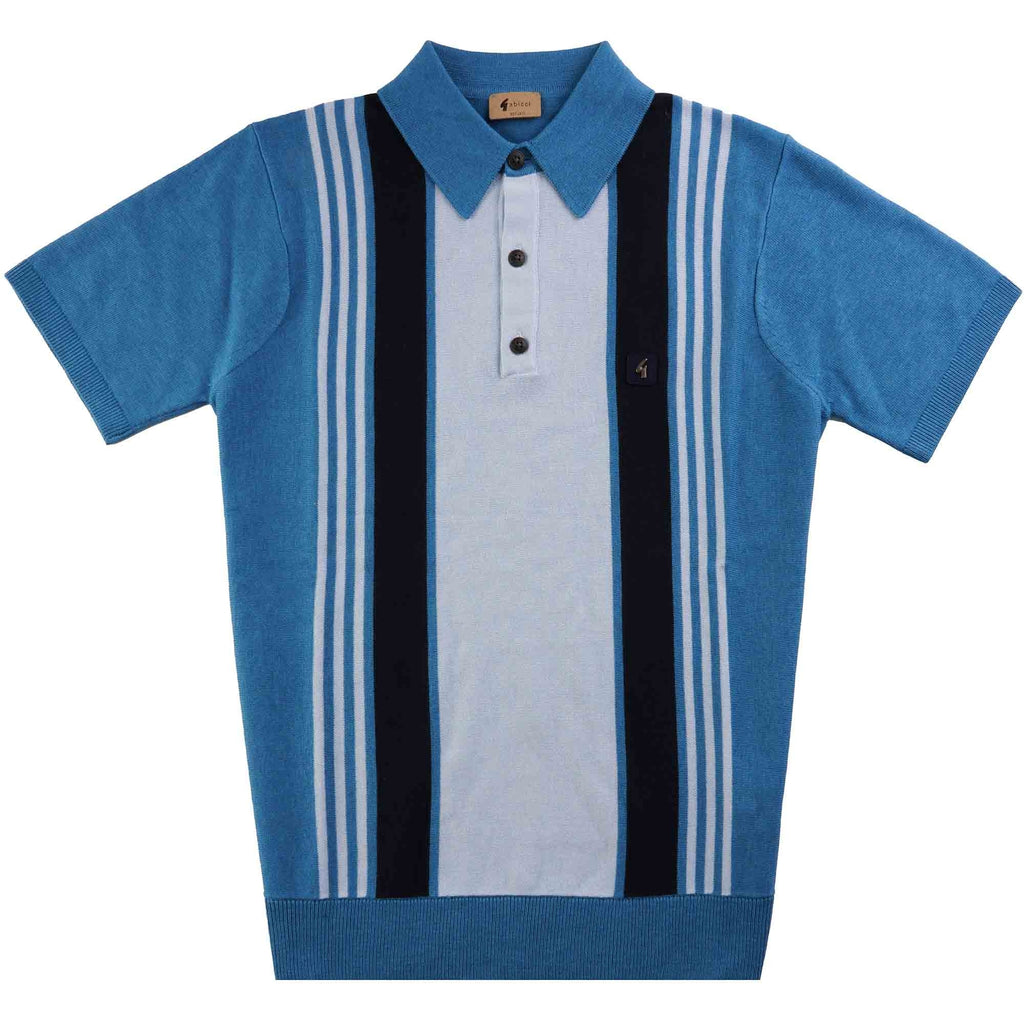 Gabicci Vintage Searle Knitted Polo Shirt - Aqua