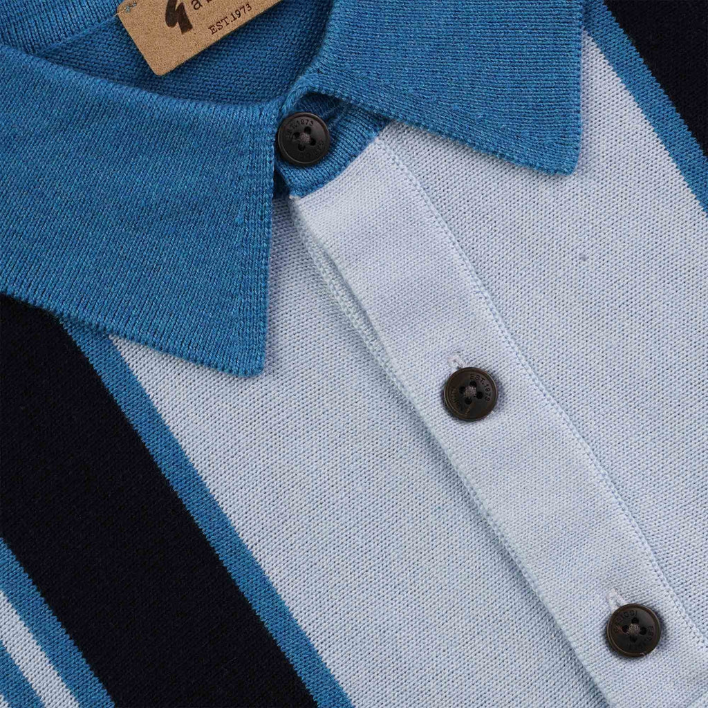 Gabicci Vintage Searle Knitted Polo Shirt - Aqua