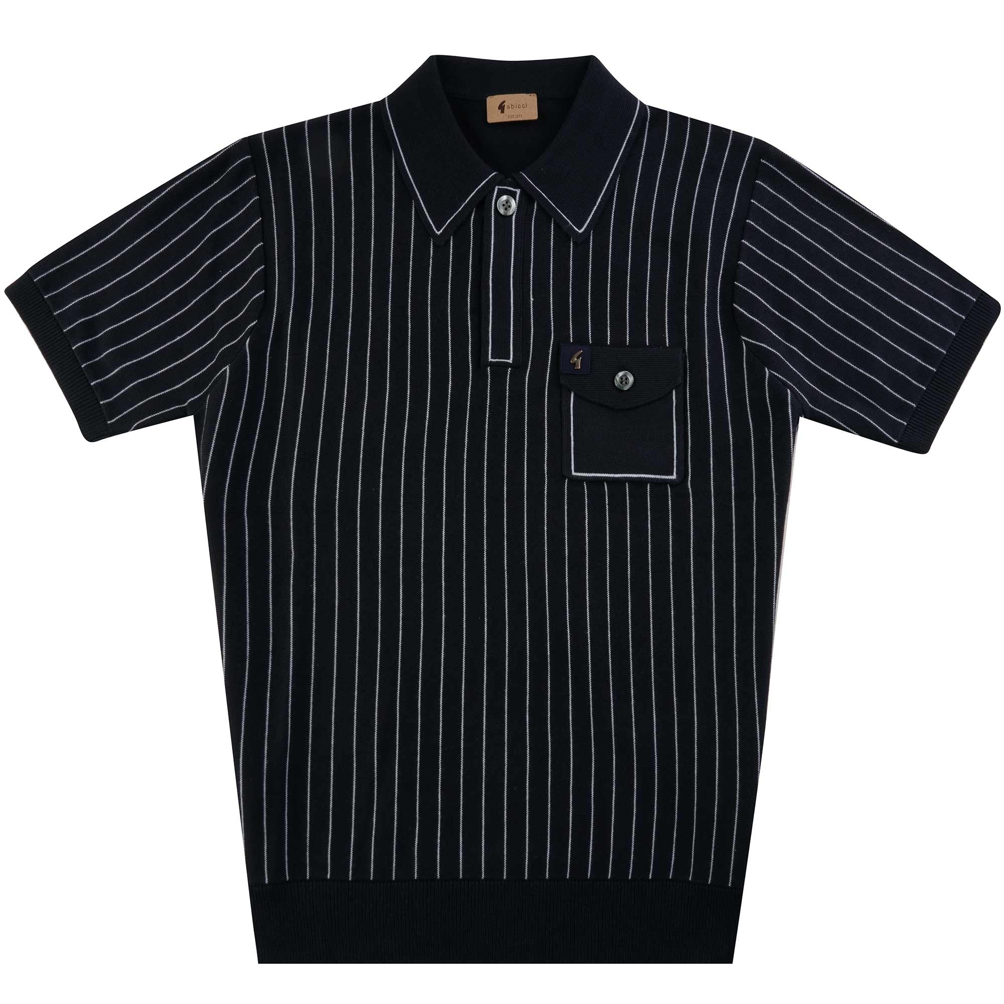 Gabicci Vintage Danny Knitted Polo Shirt - Navy