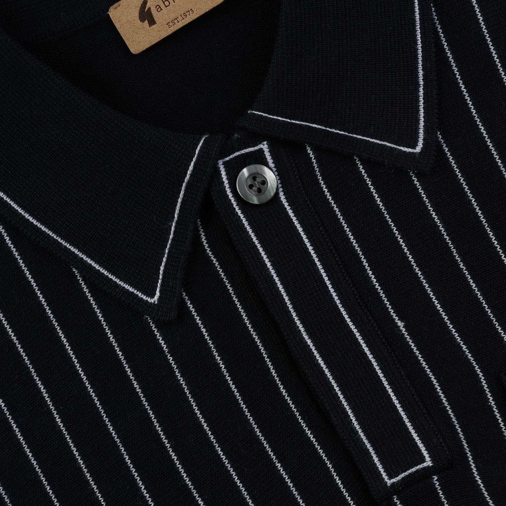 Gabicci Vintage Danny Knitted Polo Shirt - Navy