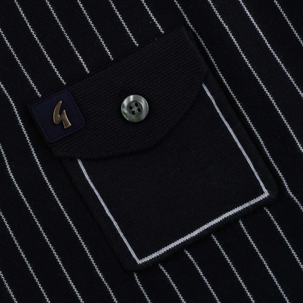 Gabicci Vintage Danny Knitted Polo Shirt - Navy