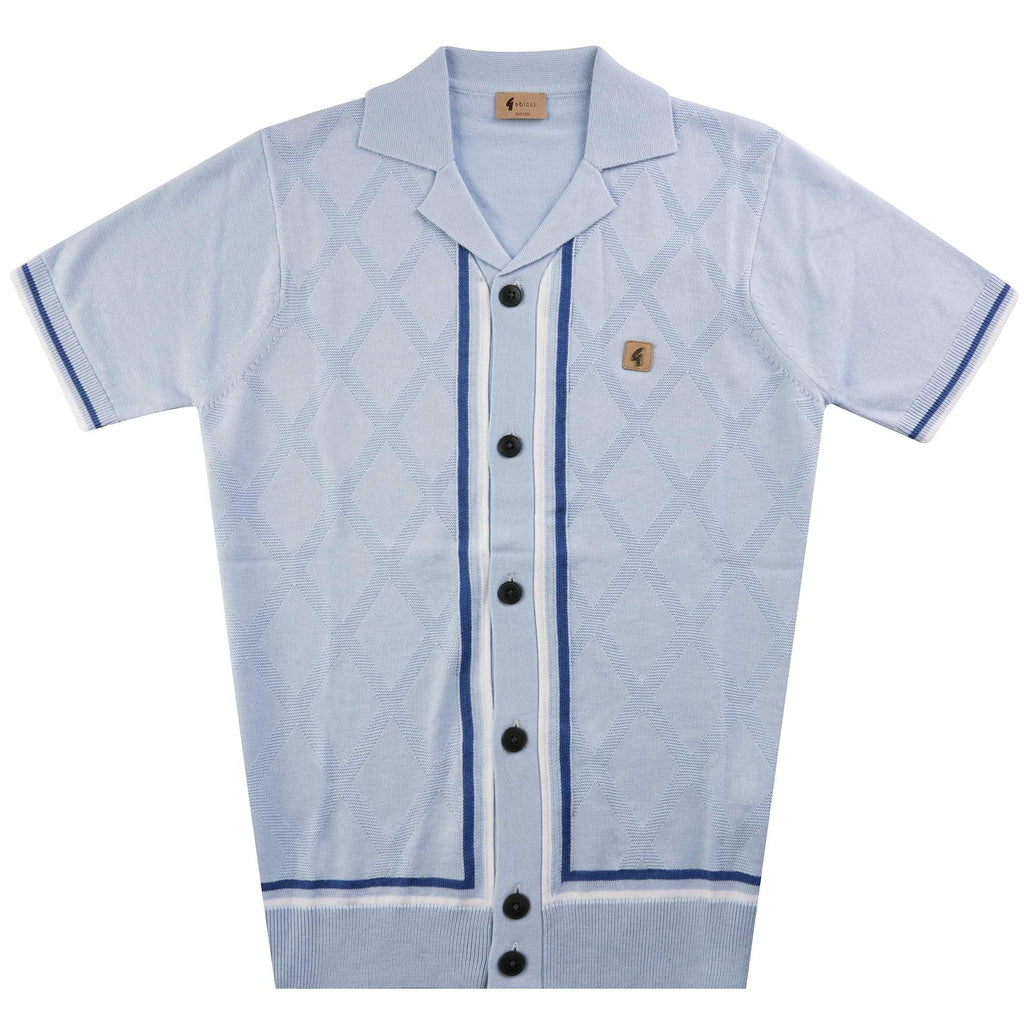 Gabicci Vintage Ross Knitted Polo Shirt - Azure