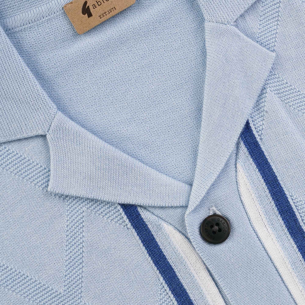 Gabicci Vintage Ross Knitted Polo Shirt - Azure