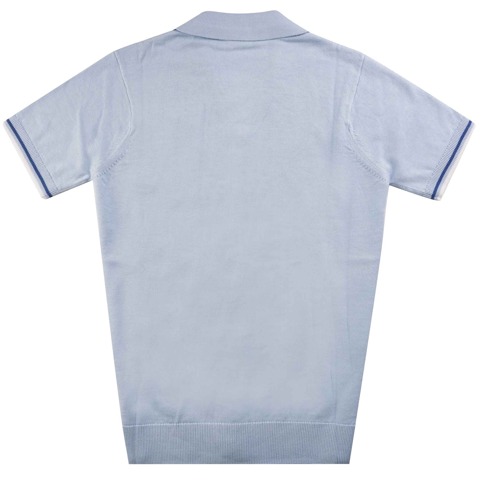 Gabicci Vintage Ross Knitted Polo Shirt - Azure