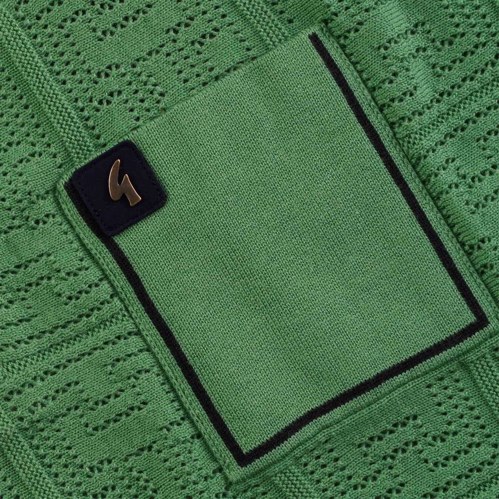 Marr Knitted Polo Shirt - Verde