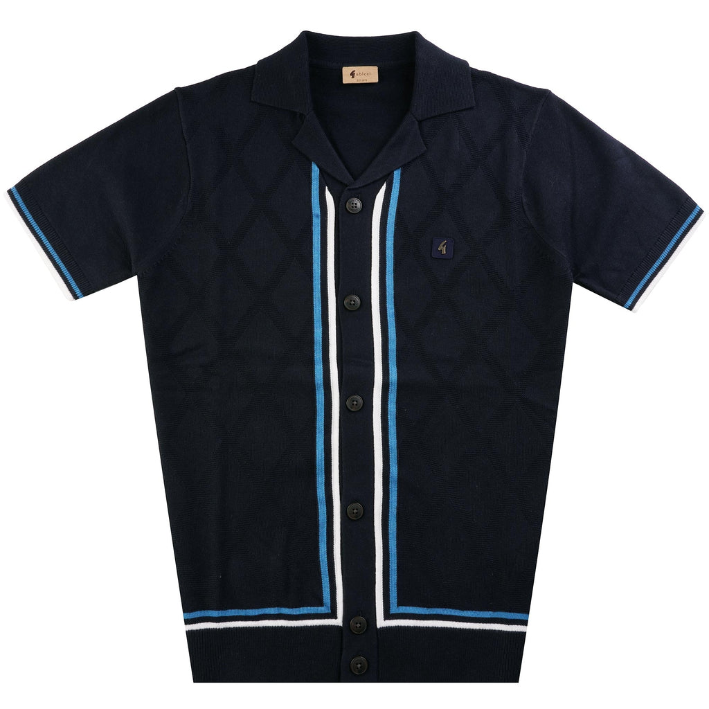Gabicci Vintage Ross Knitted Polo Shirt - Navy