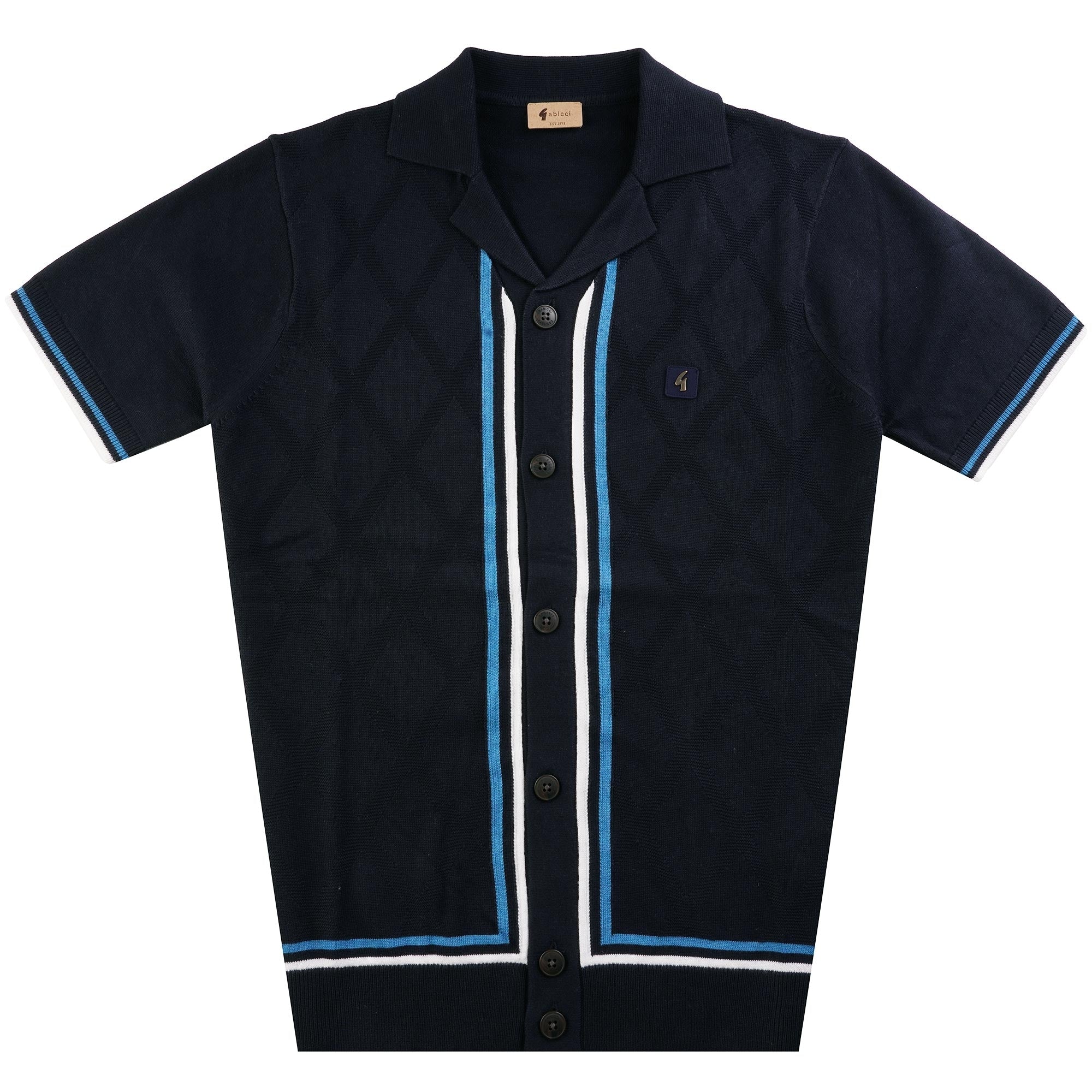 Gabicci Vintage Ross Knitted Polo Shirt - Navy
