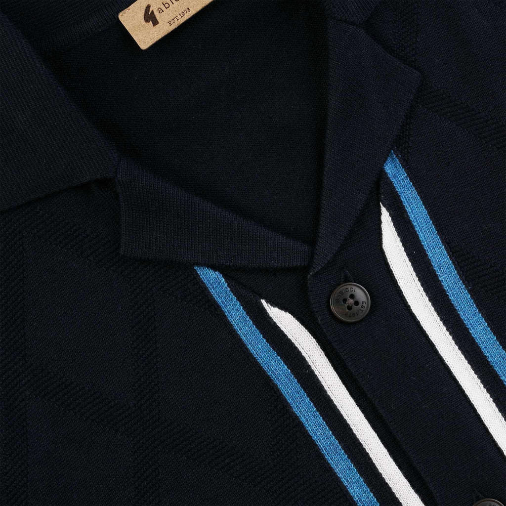 Gabicci Vintage Ross Knitted Polo Shirt - Navy