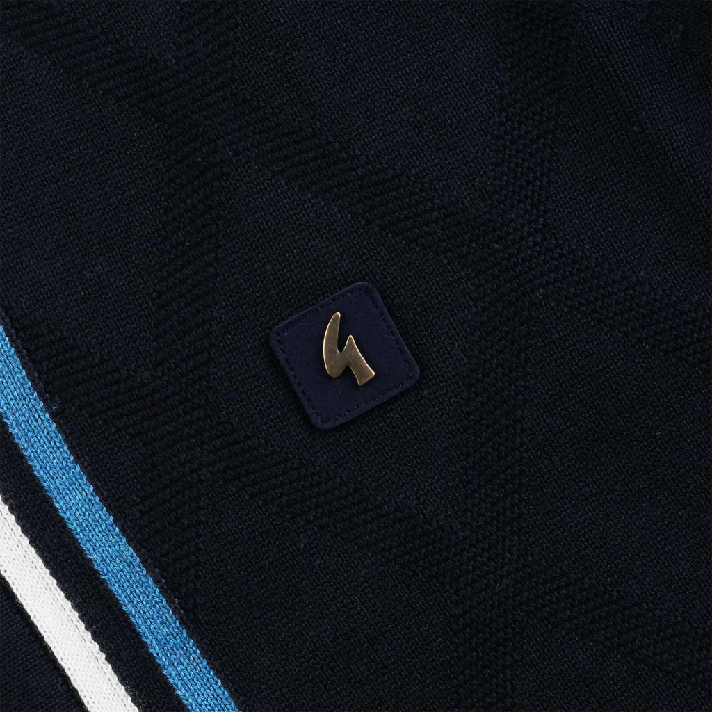 Gabicci Vintage Ross Knitted Polo Shirt - Navy