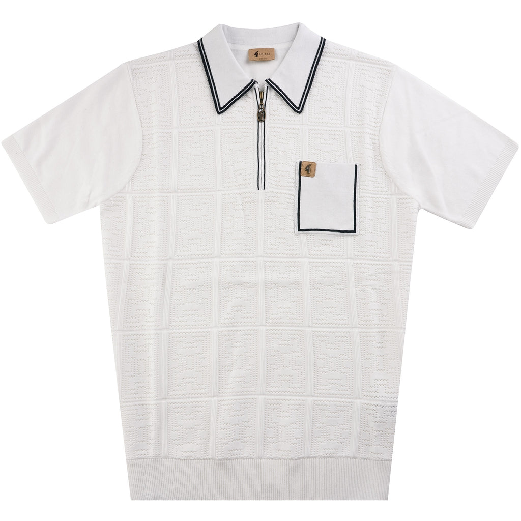 Gabicci Vintage Marr Knitted Polo Shirt - White
