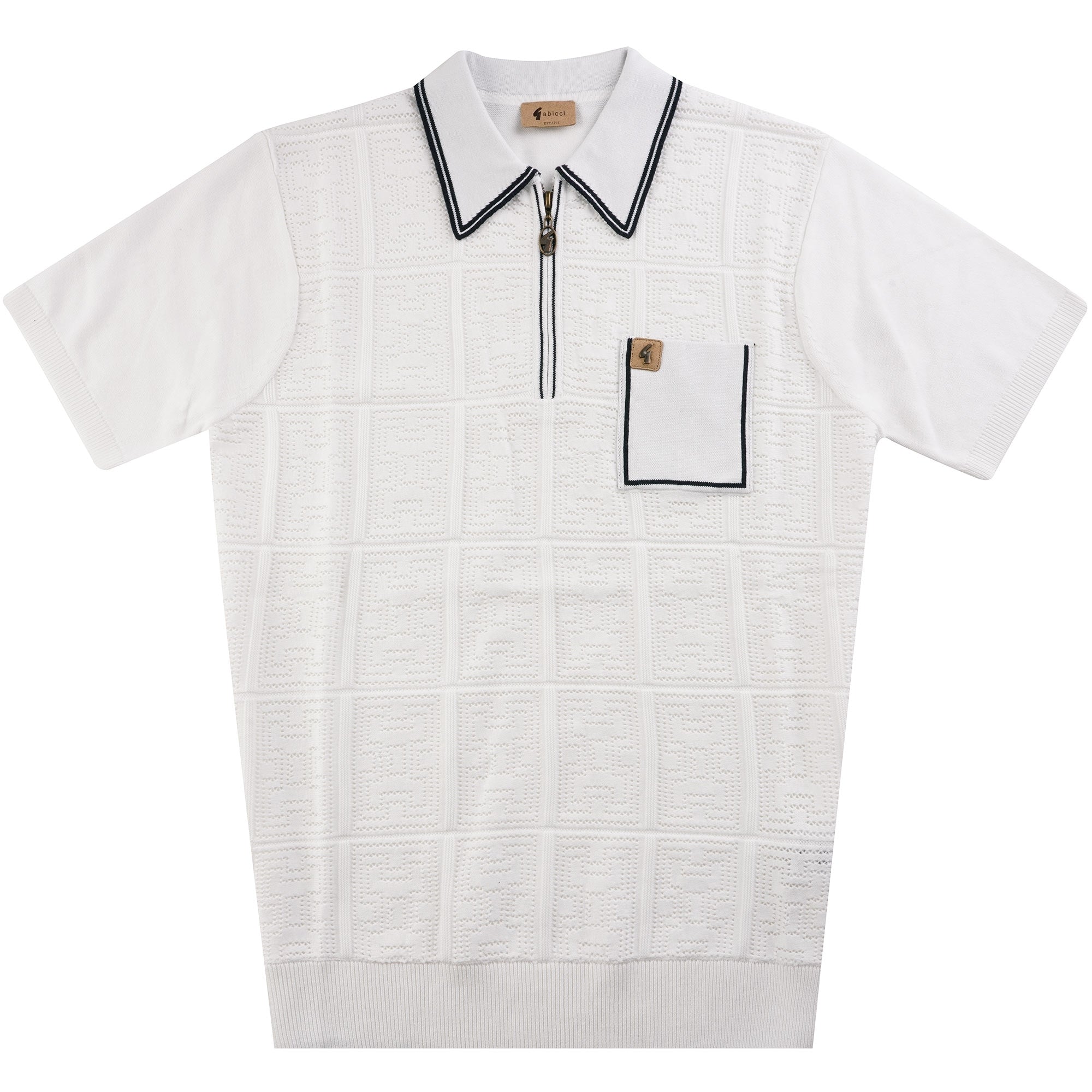 Gabicci Vintage Marr Knitted Polo Shirt - White