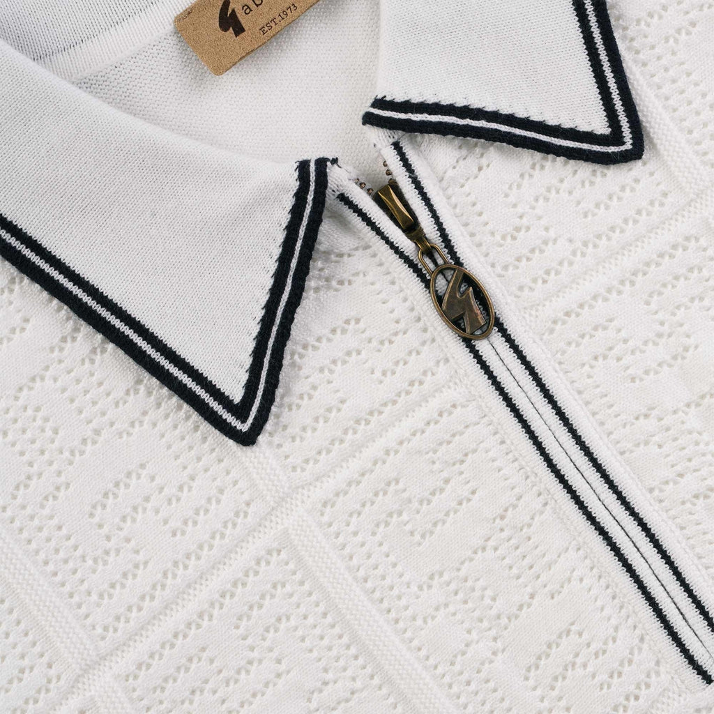 Gabicci Vintage Marr Knitted Polo Shirt - White