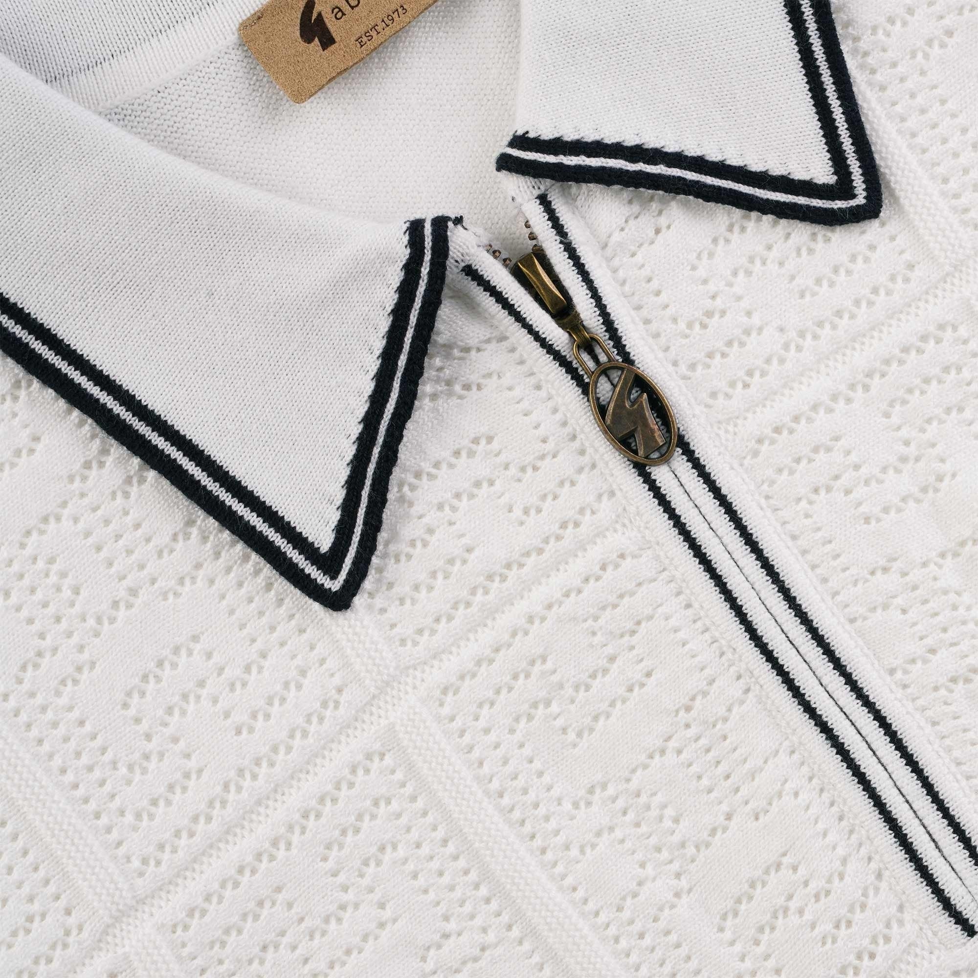 Gabicci Vintage Marr Knitted Polo Shirt - White