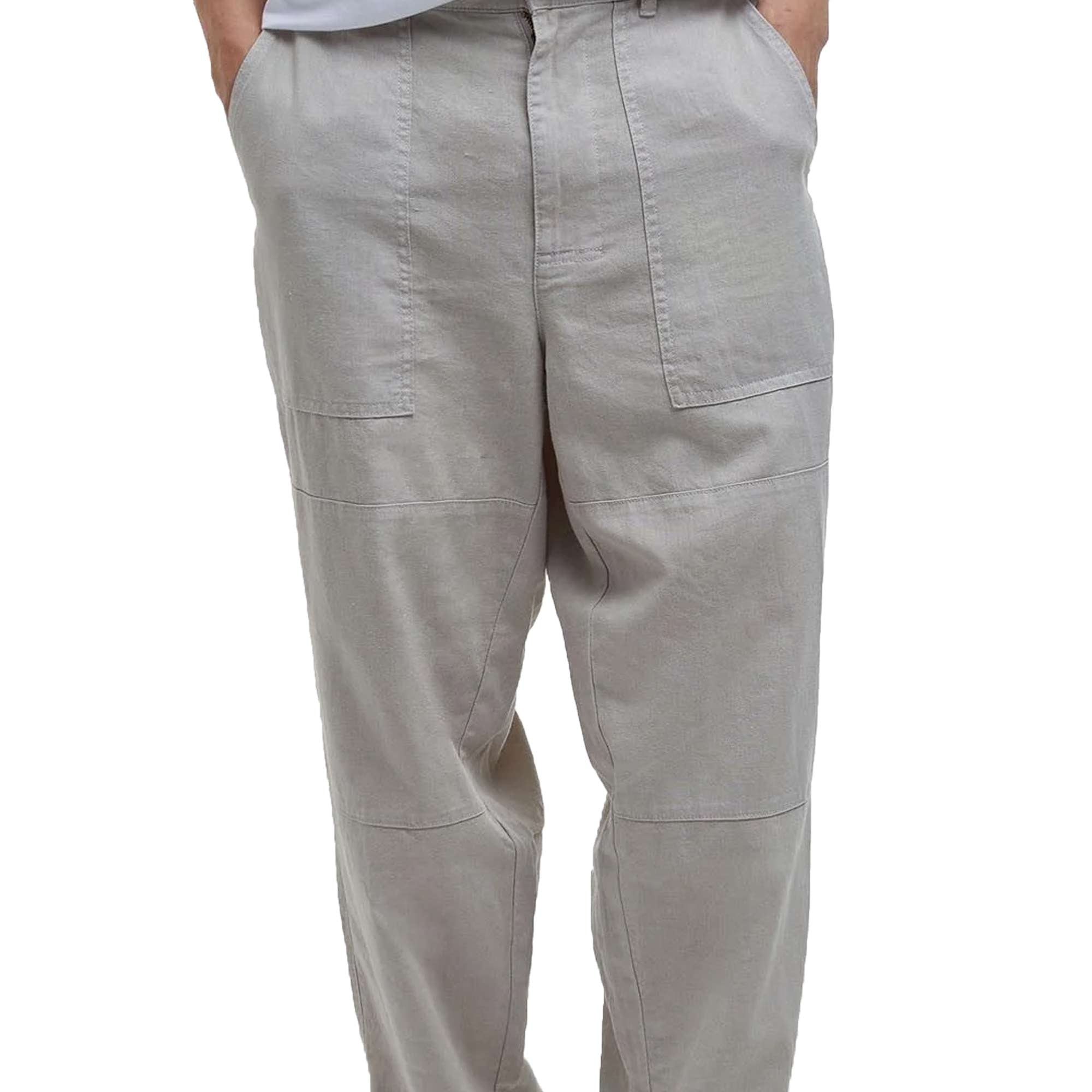 Barbour Linen-Blend Relaxed Trousers - Mist
