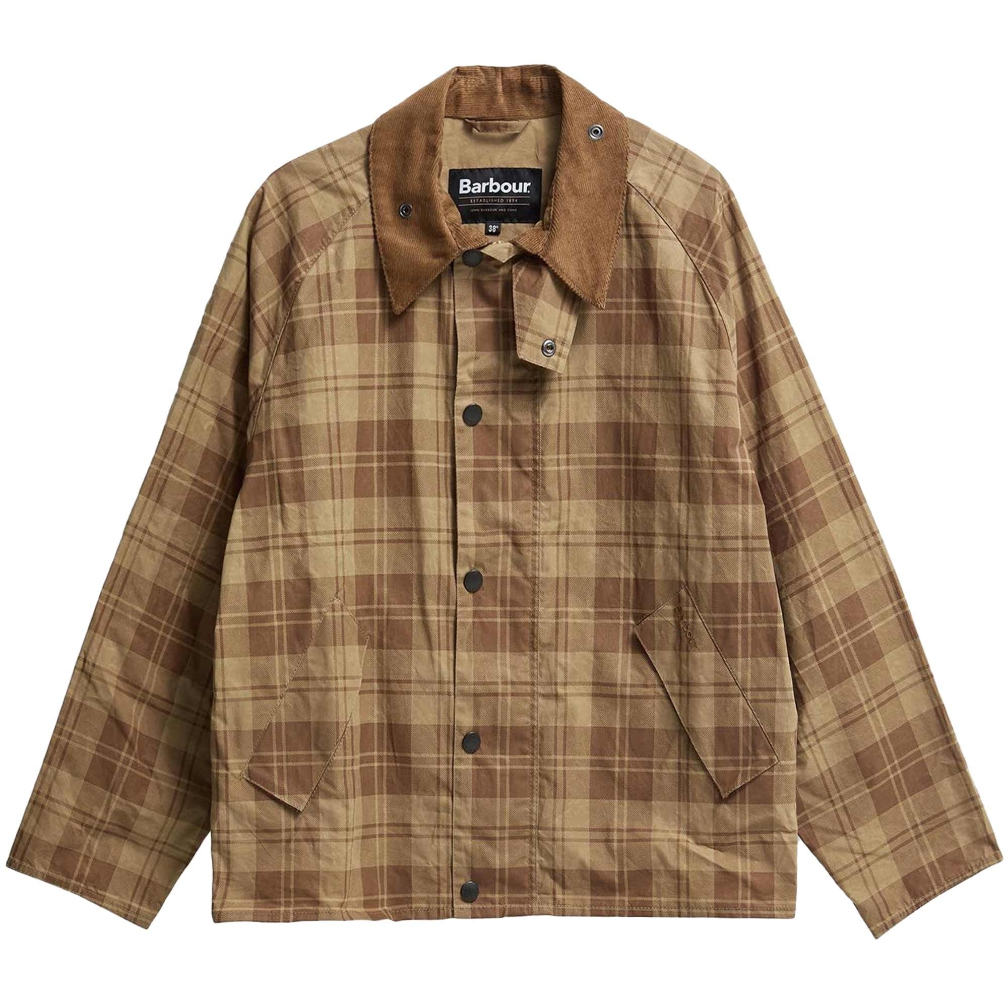 Barbour Transport Check Casual Jacket - Stone – Stuarts London
