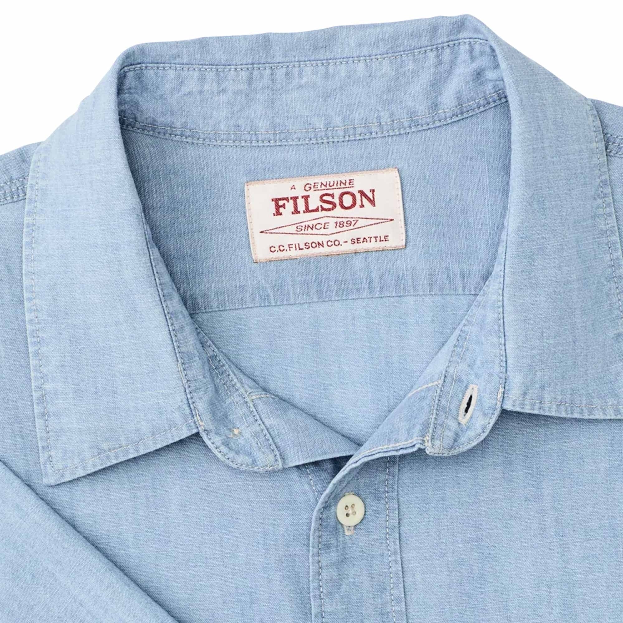 Short Sleeve Chambray Shirt - Light Indigo