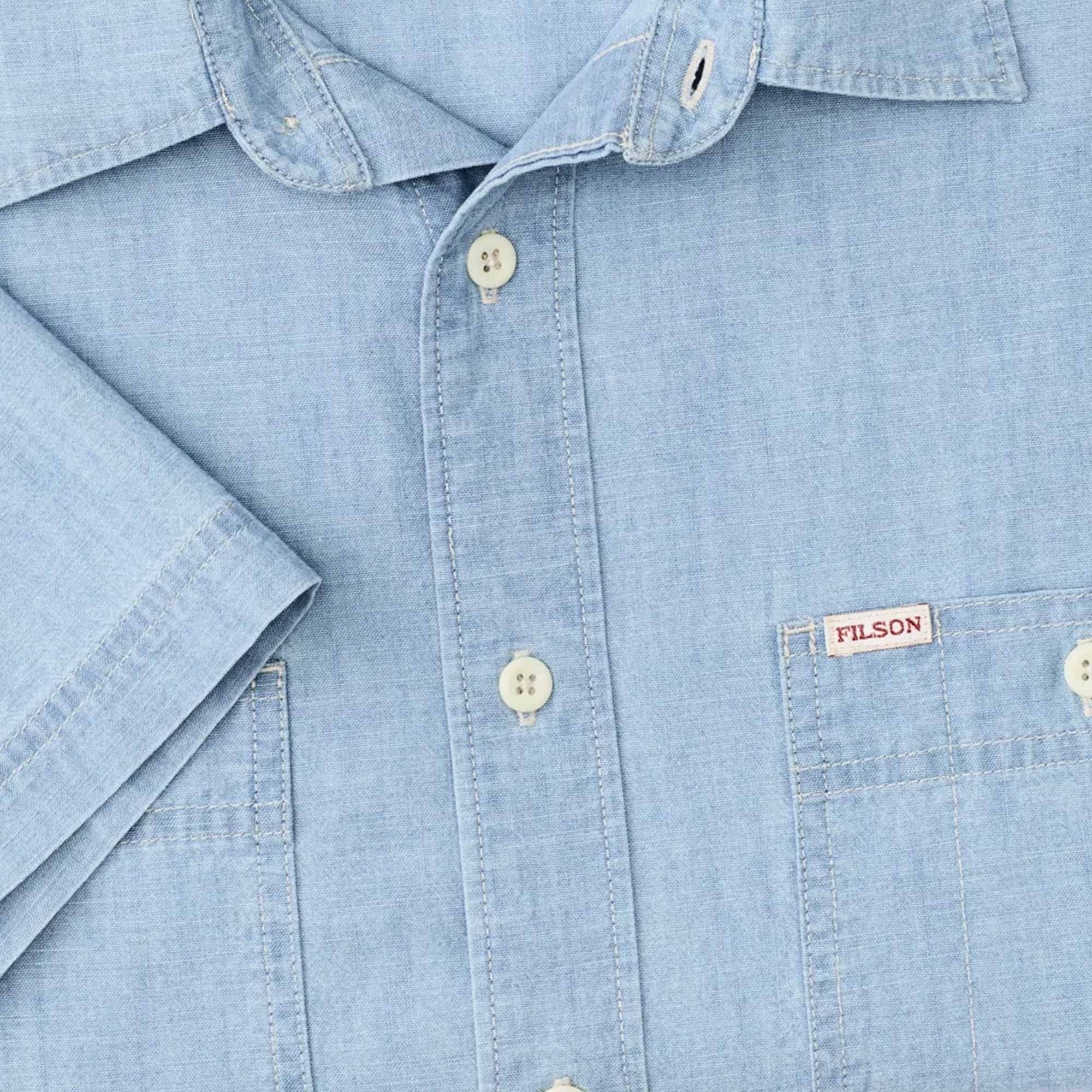 Short Sleeve Chambray Shirt - Light Indigo