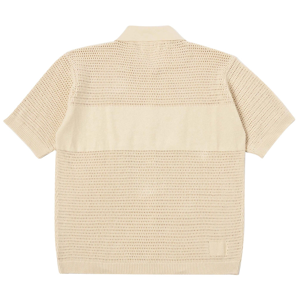 Universal Works Short Sleeve Knit Polo Shirt - Ecru