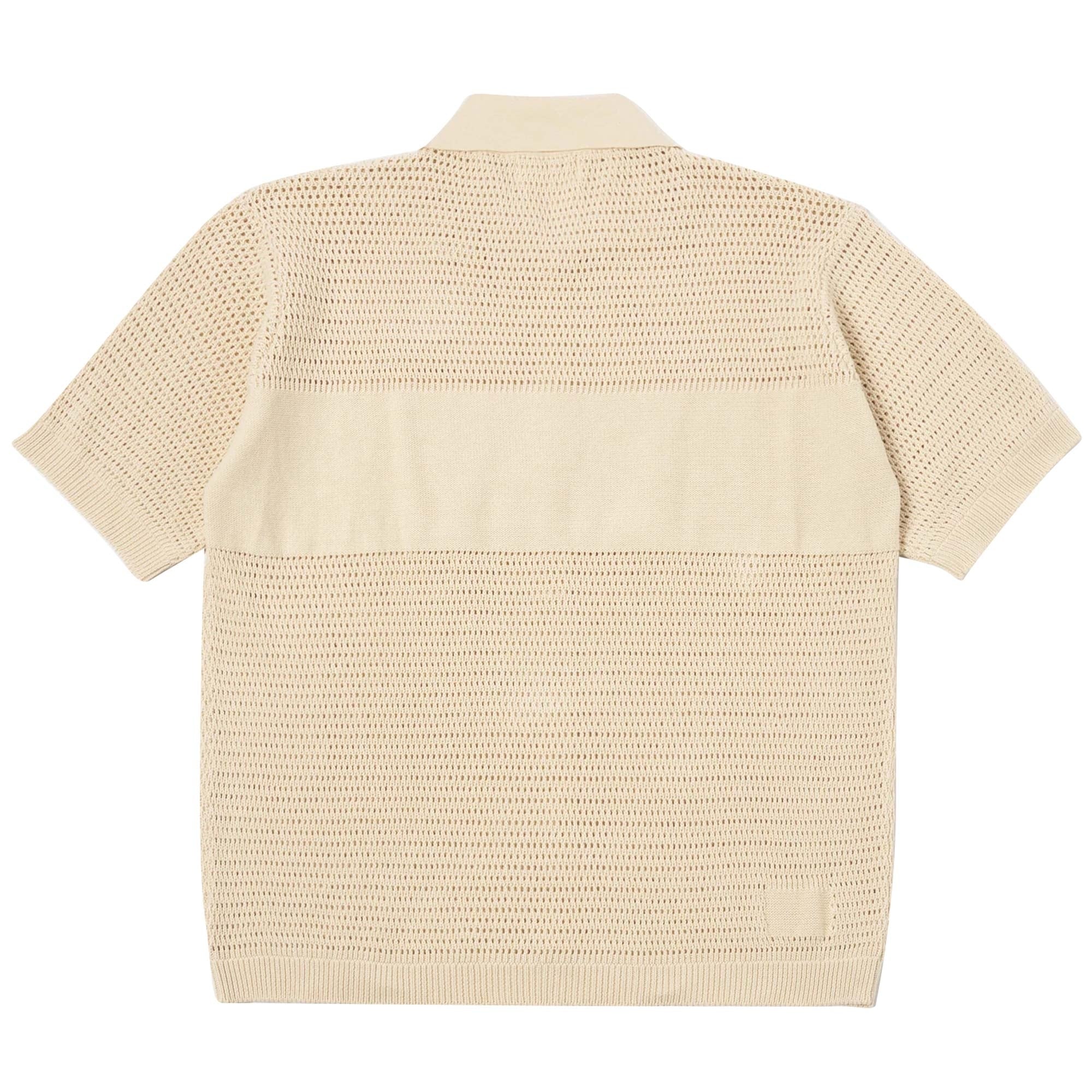 Universal Works Short Sleeve Knit Polo Shirt - Ecru