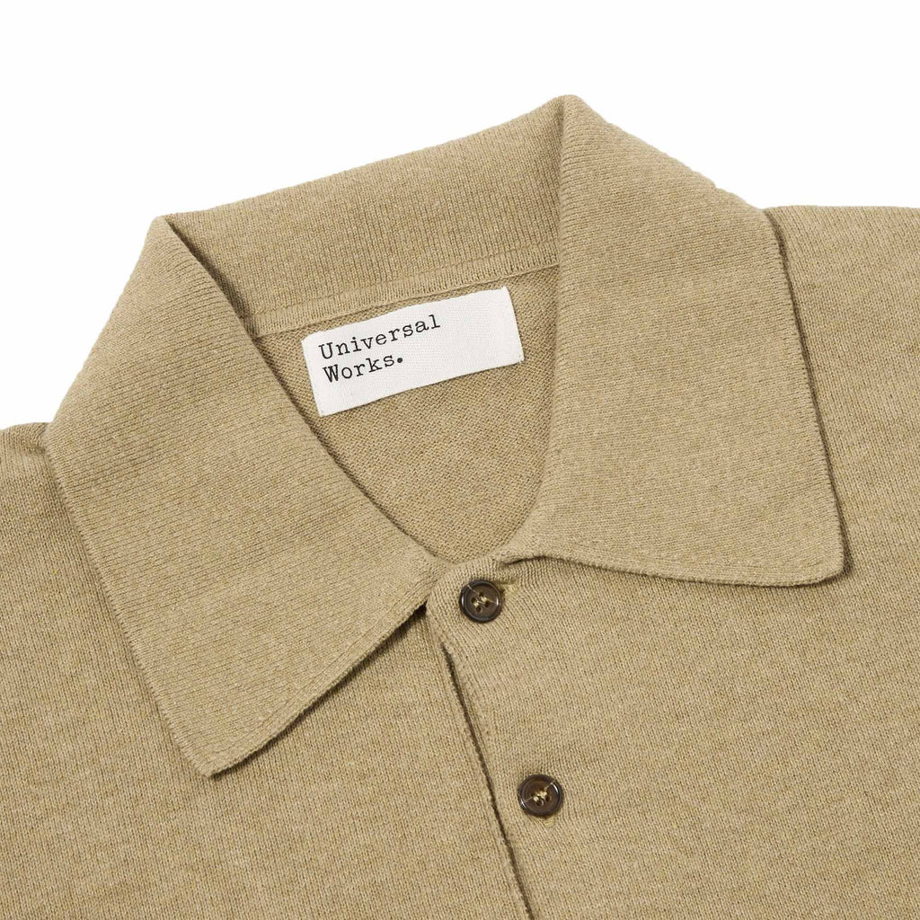 Universal Works Pullover Knit Polo Shirt - Sand