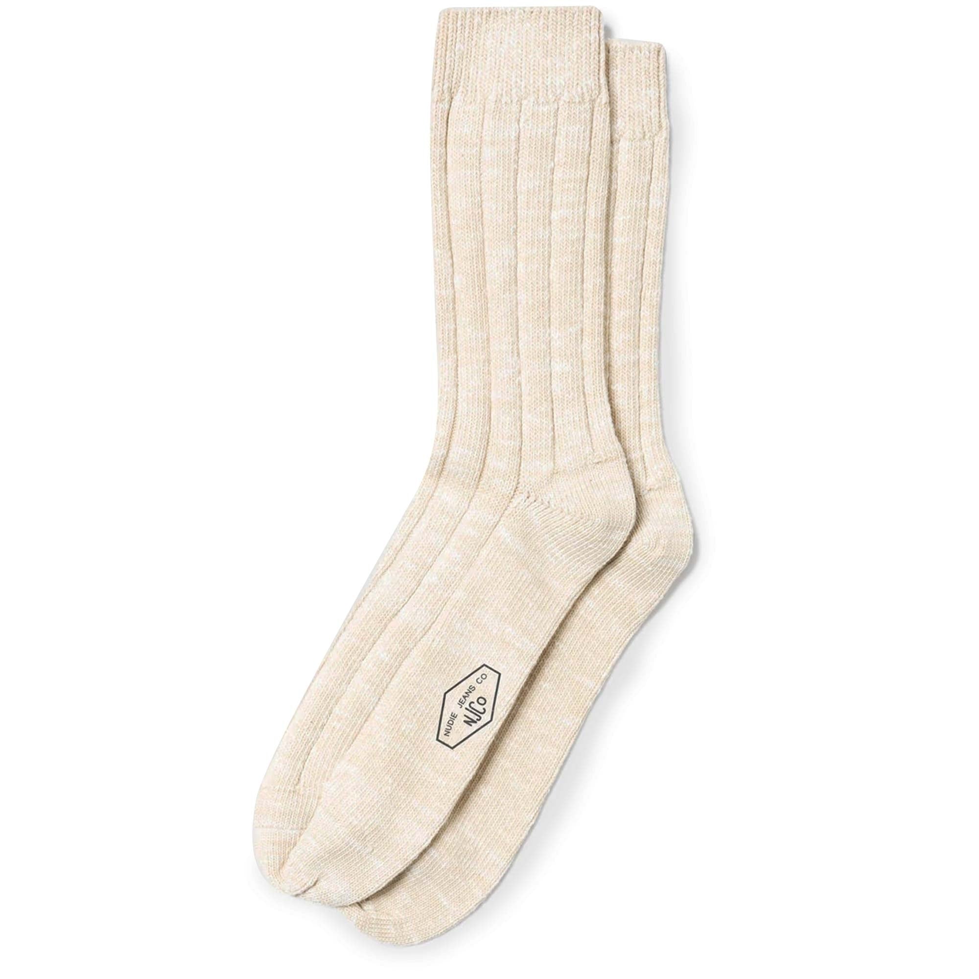 Broad Rib Socks - Ecru