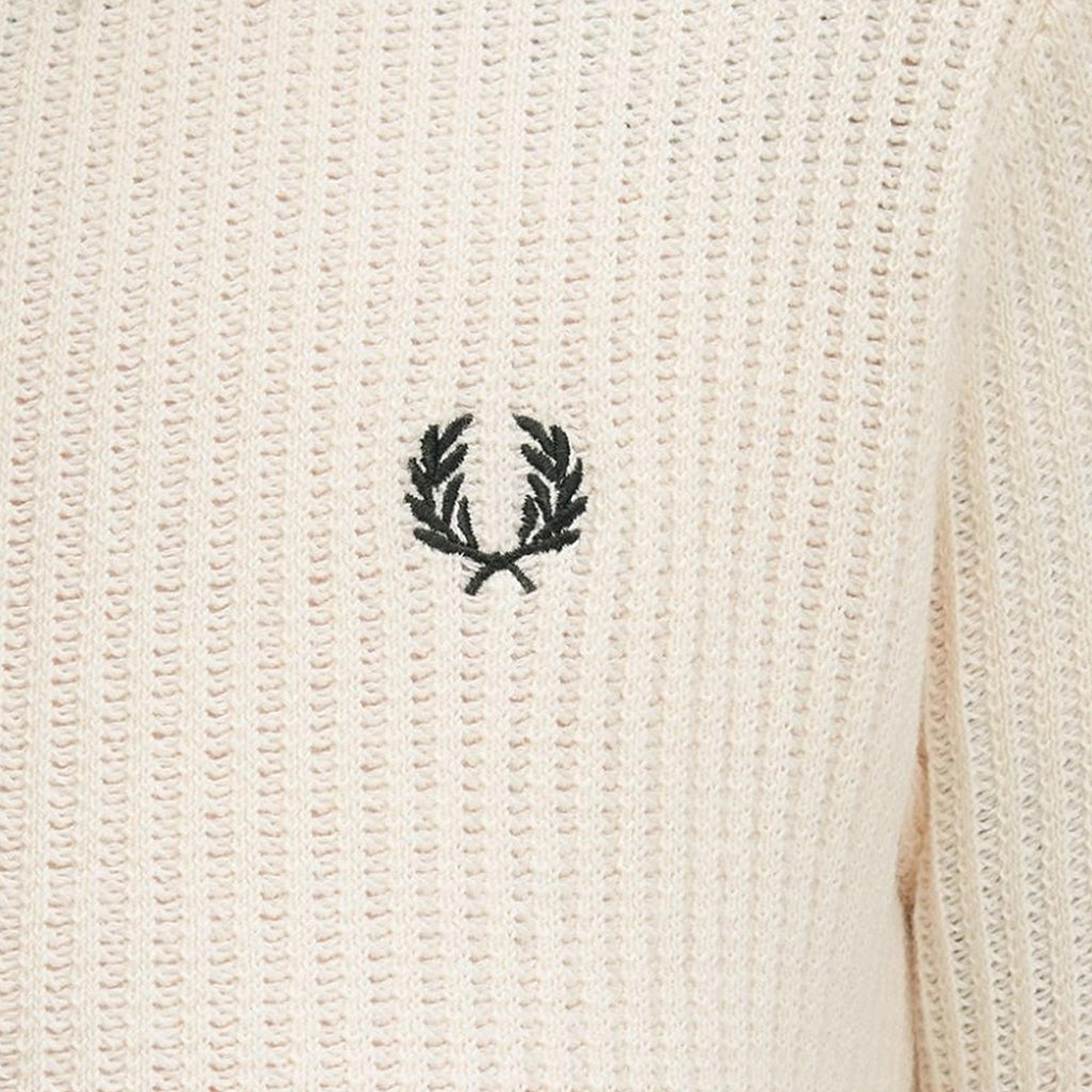 Fred Perry Womens Mesh Knit Polo Shirt - Light Ecru