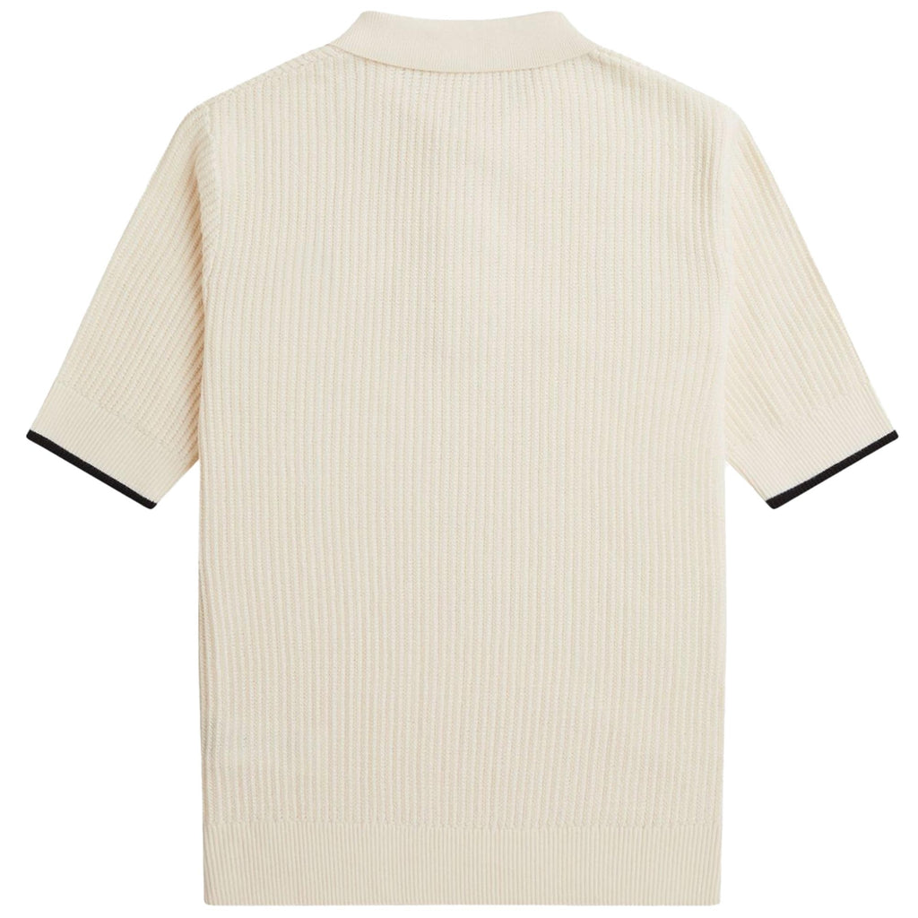 Fred Perry Womens Mesh Knit Polo Shirt - Light Ecru