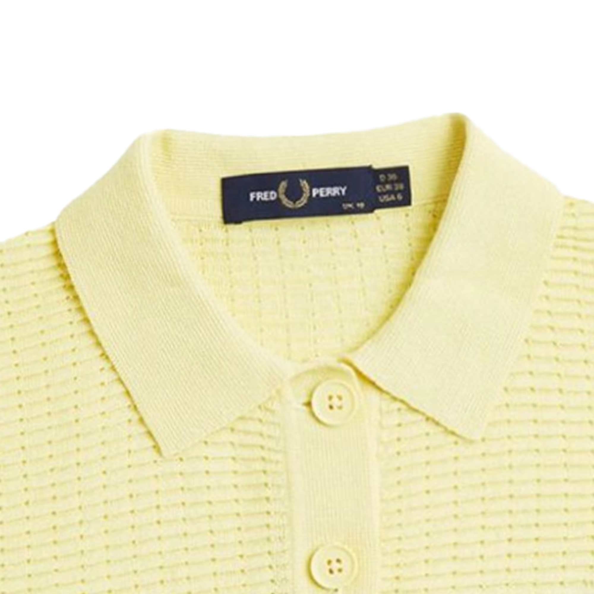 Fred Perry Textured Knit Polo Shirt - Gold – Stuarts London
