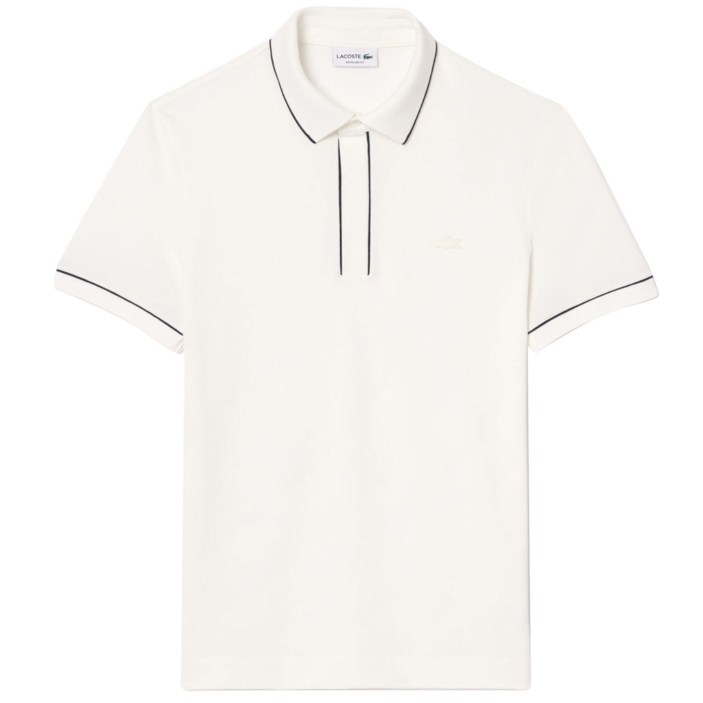 Lacoste Regular Fit Paris Stretch Pique Polo Shirt - White
