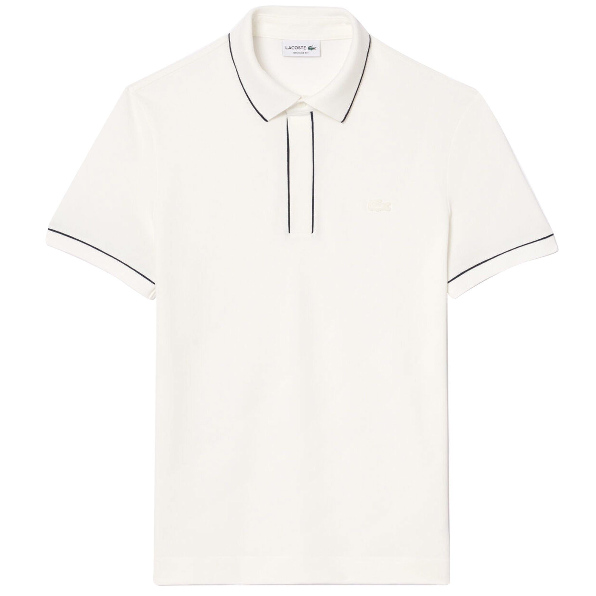 Lacoste Regular Fit Paris Stretch Pique Polo Shirt - White