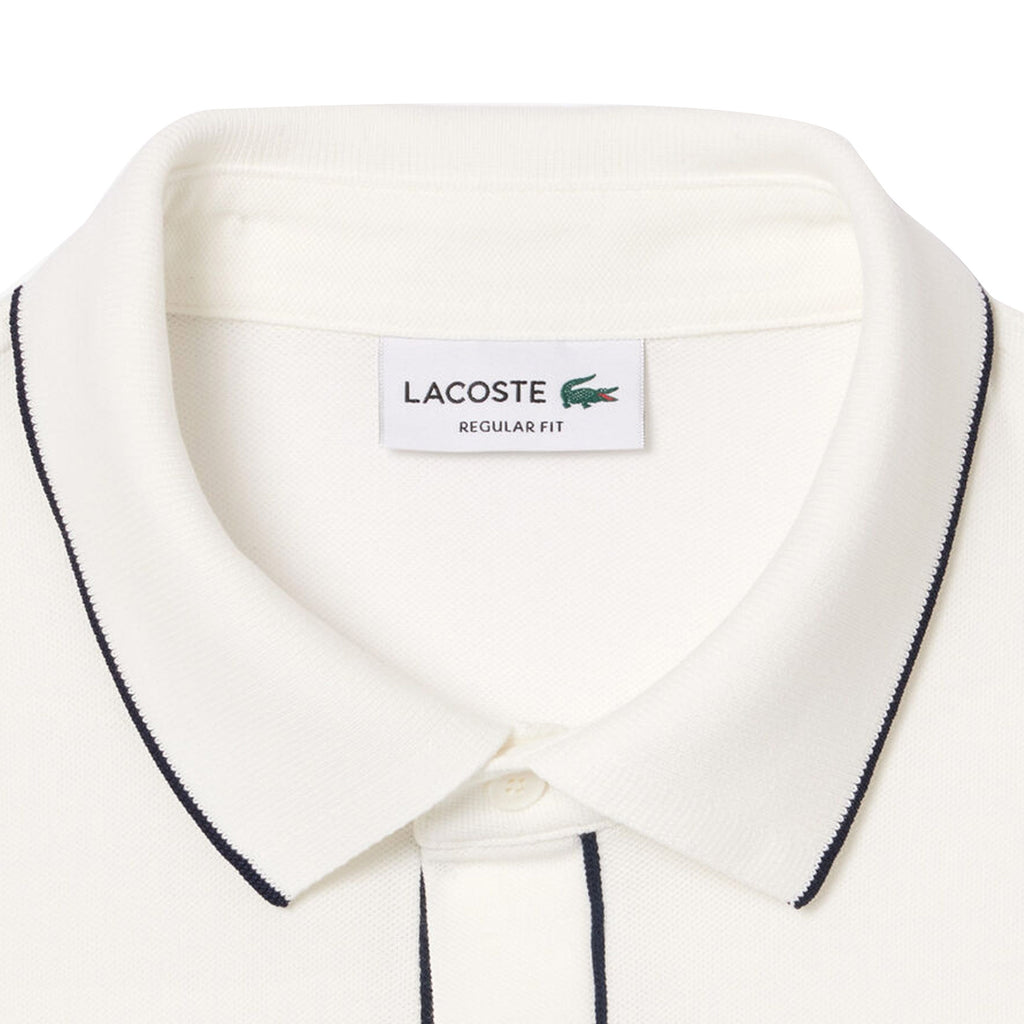 Lacoste Regular Fit Paris Stretch Pique Polo Shirt - White