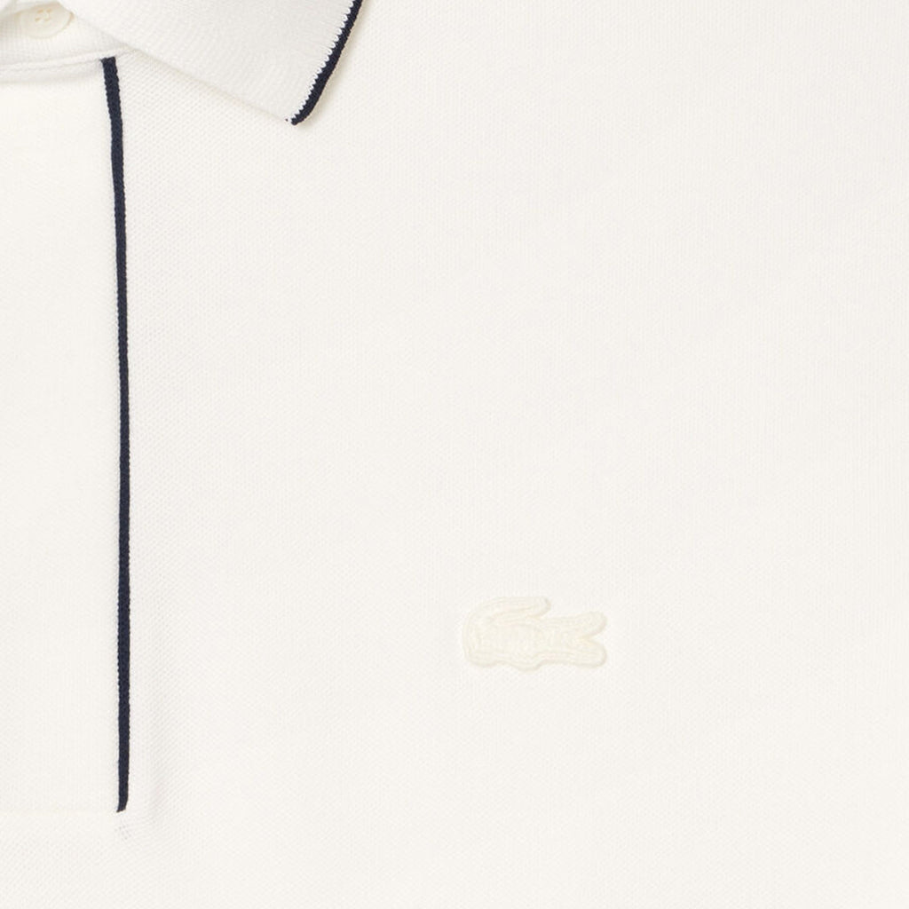 Lacoste Regular Fit Paris Stretch Pique Polo Shirt - White
