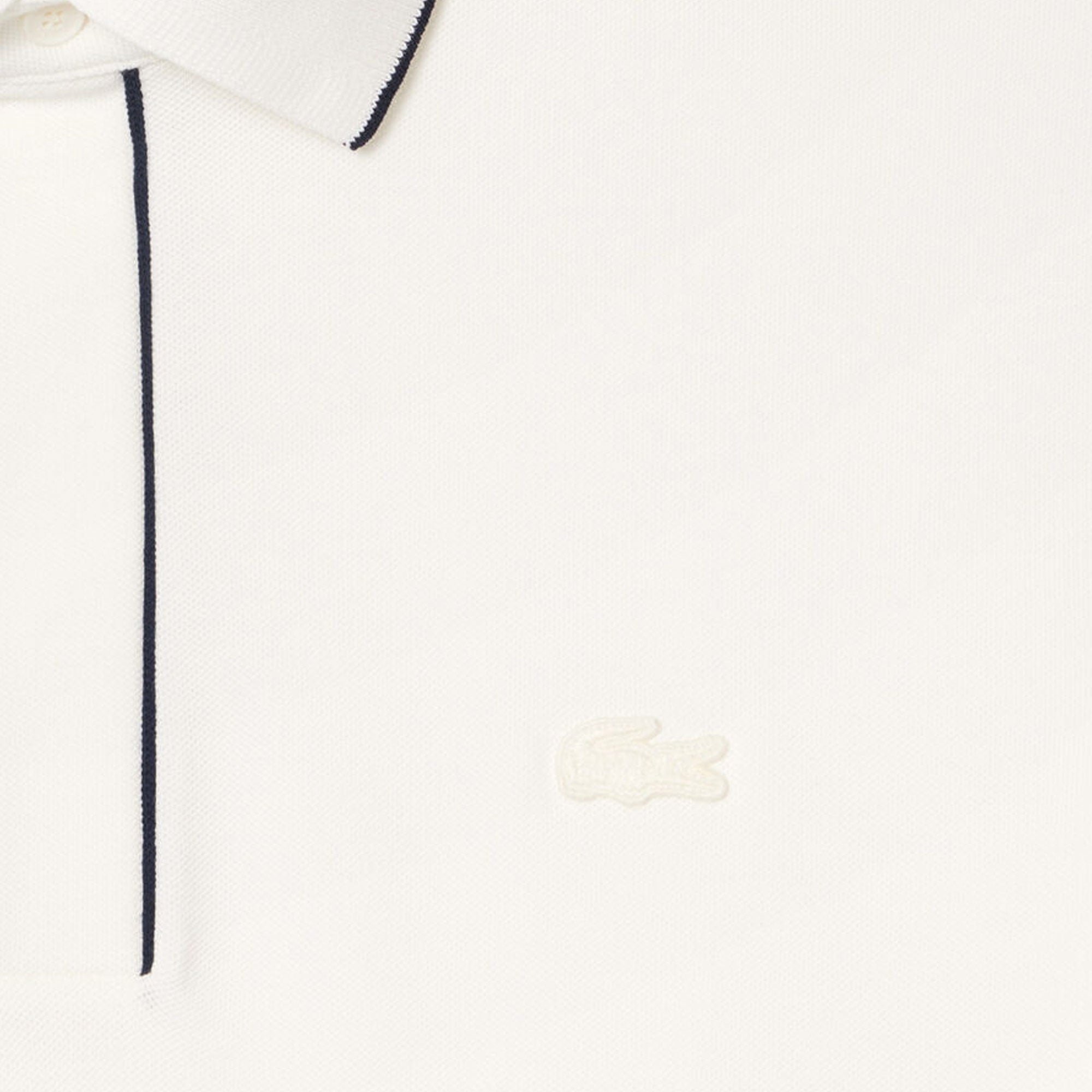 Lacoste Regular Fit Paris Stretch Pique Polo Shirt - White