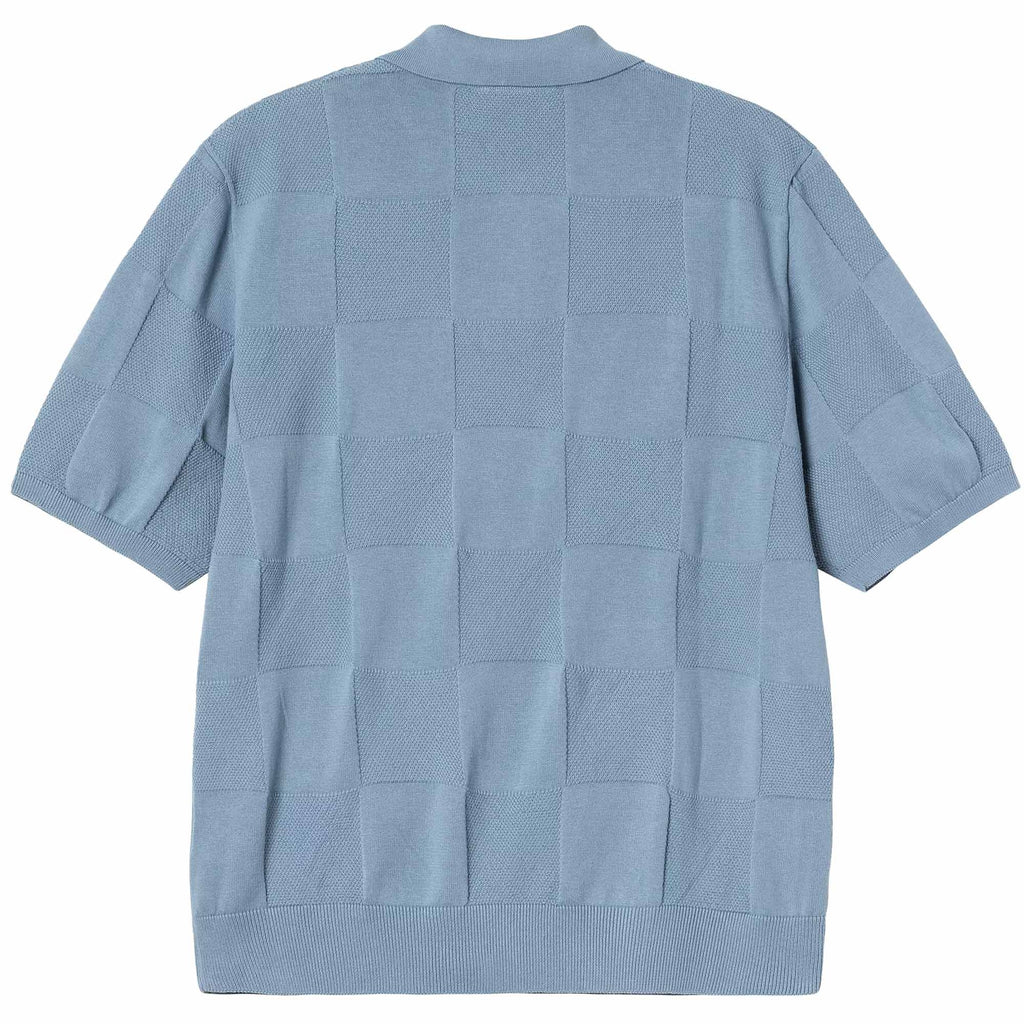 Carhartt WIP Knitted Checker Polo - Frosted Blue