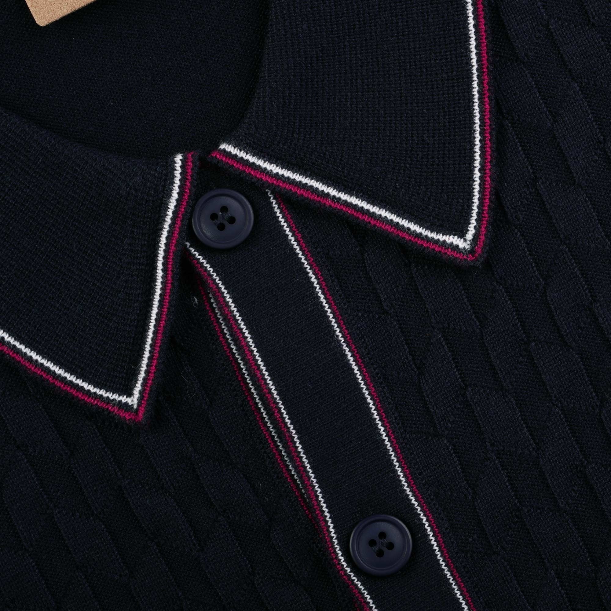 Gabicci Vintage Shaun Knitted Polo Shirt - Navy